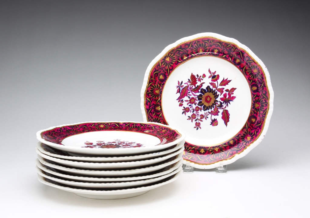 EIGHT ENGLISH SPODES IMPERIAL PLATES.