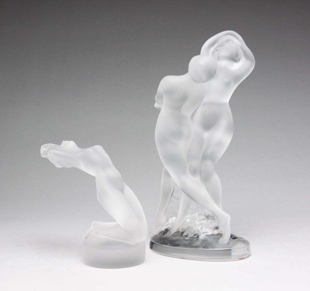 TWO LALIQUE FIGURES OF WOMEN. France,