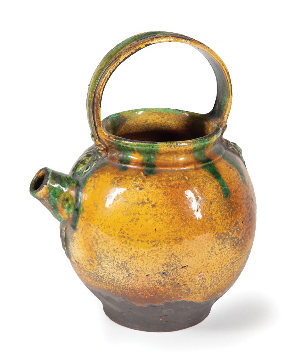 GREEN AND AMBER GLAZED POTTERY
