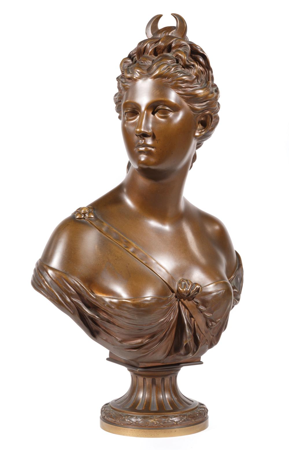BRONZE BUST OF "DIANA"Bronze Bust