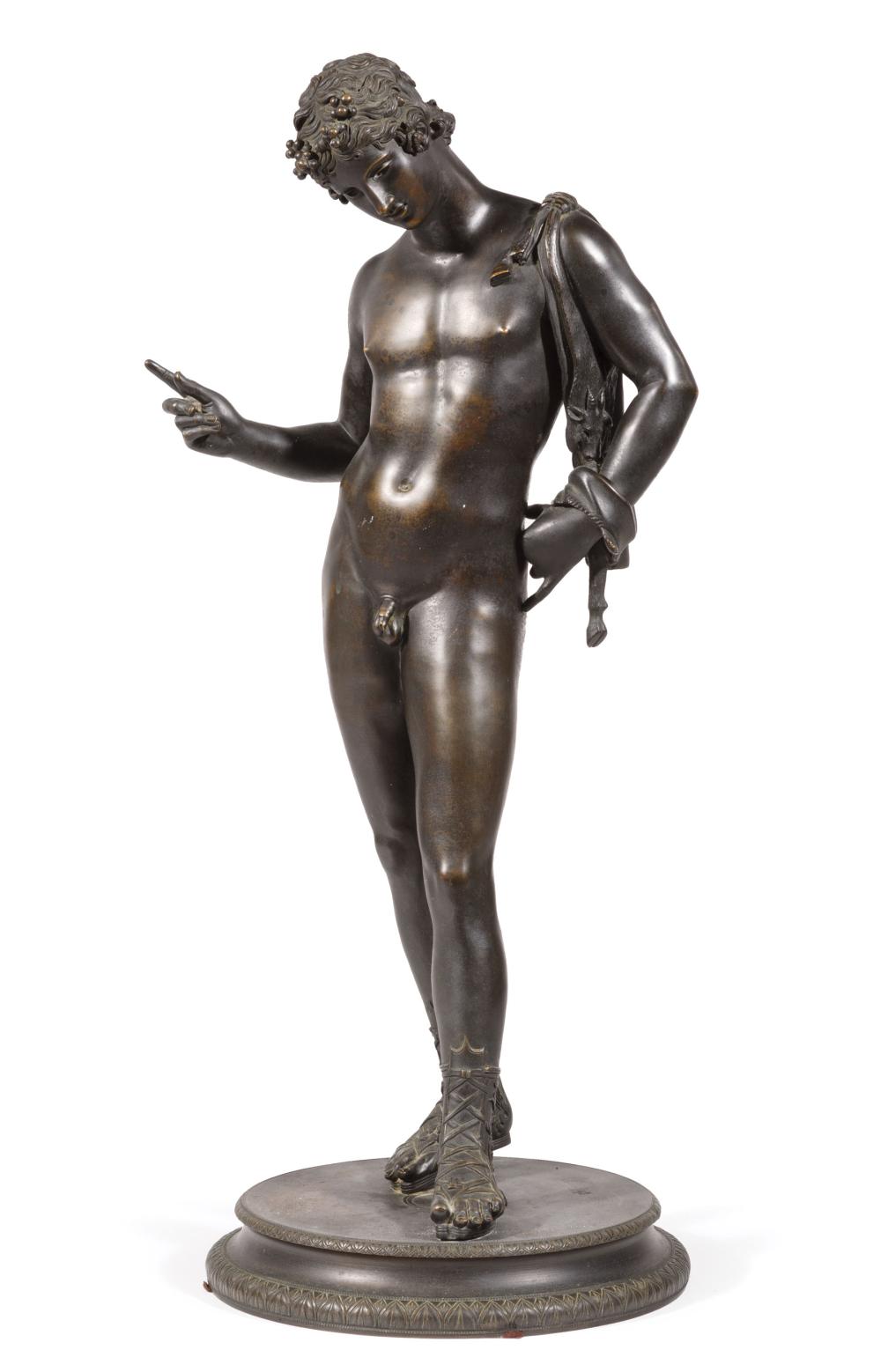 BRONZE FIGURE OF NARCISSUS OR DIONYSUSBronze