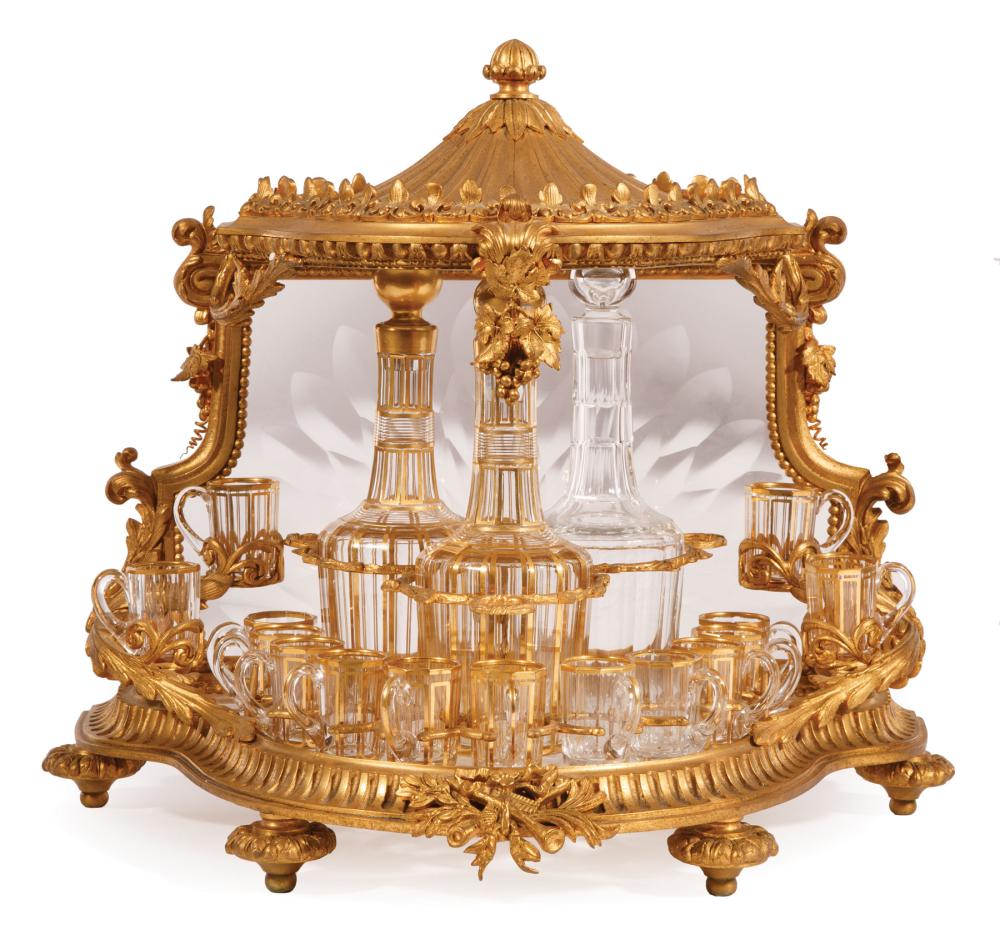 GILT BRONZE AND CRYSTAL TANTALUSBaccarat-Style