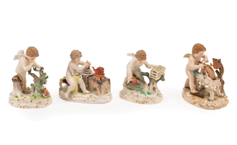 FOUR MEISSEN PORCELAIN FIGURAL 3198cc