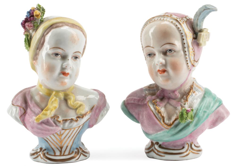MEISSEN PORCELAIN BUSTS OF YOUNG