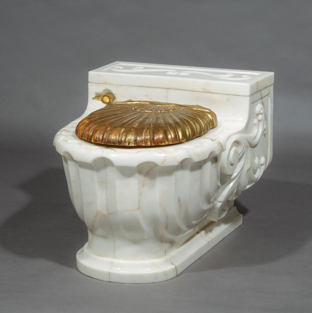 SHERLE WAGNER CARVED MARBLE TOILET