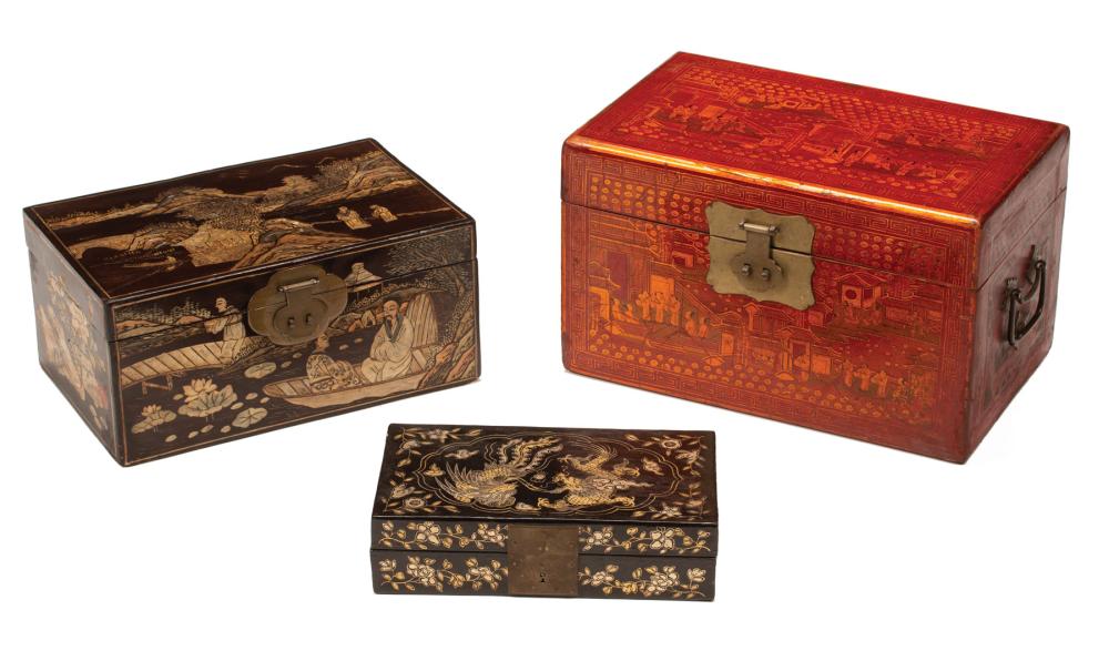 COLLECTION OF THREE CHINESE LACQUER 31995f