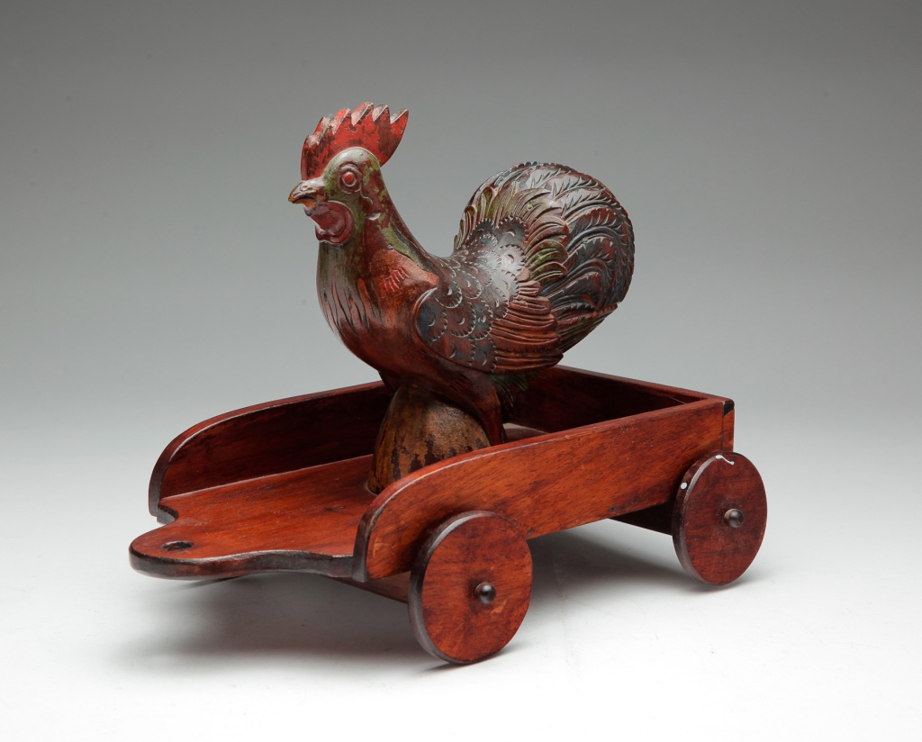 ROOSTER PULL TOY. First half-20th century,