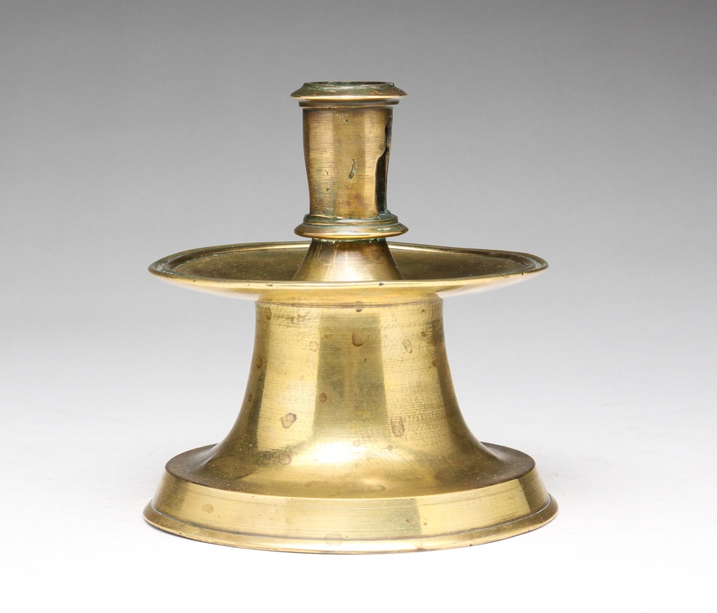 SPANISH BRASS CAPSTAN CANDLESTICK.