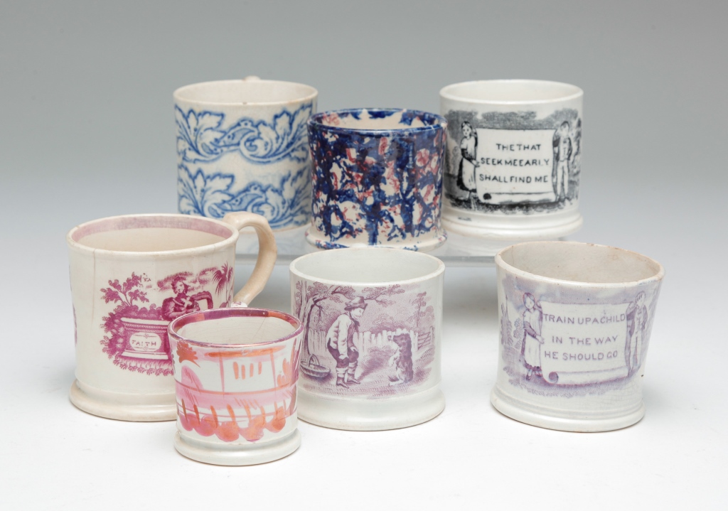 EIGHT ENGLISH CHILDREN'S MUGS AND