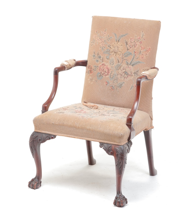 ENGLISH CHIPPENDALE ARMCHAIR Late 319a16