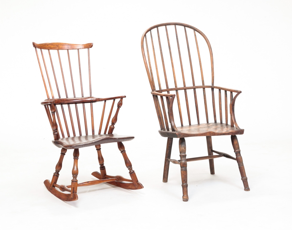 ENGLISH ROCKER AND WINDSOR ARMCHAIR  319a17