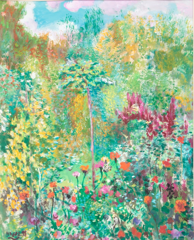 CONTEMPORARY GARDEN PAINTING Gouache 319a6c