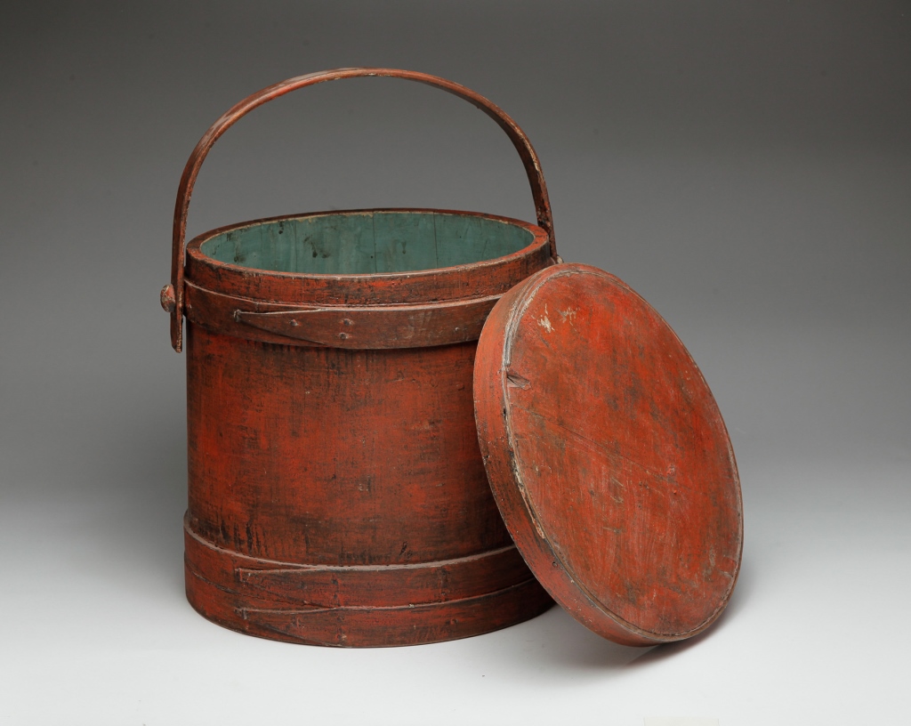 AMERICAN PAINTED FIRKIN. Mid 19th