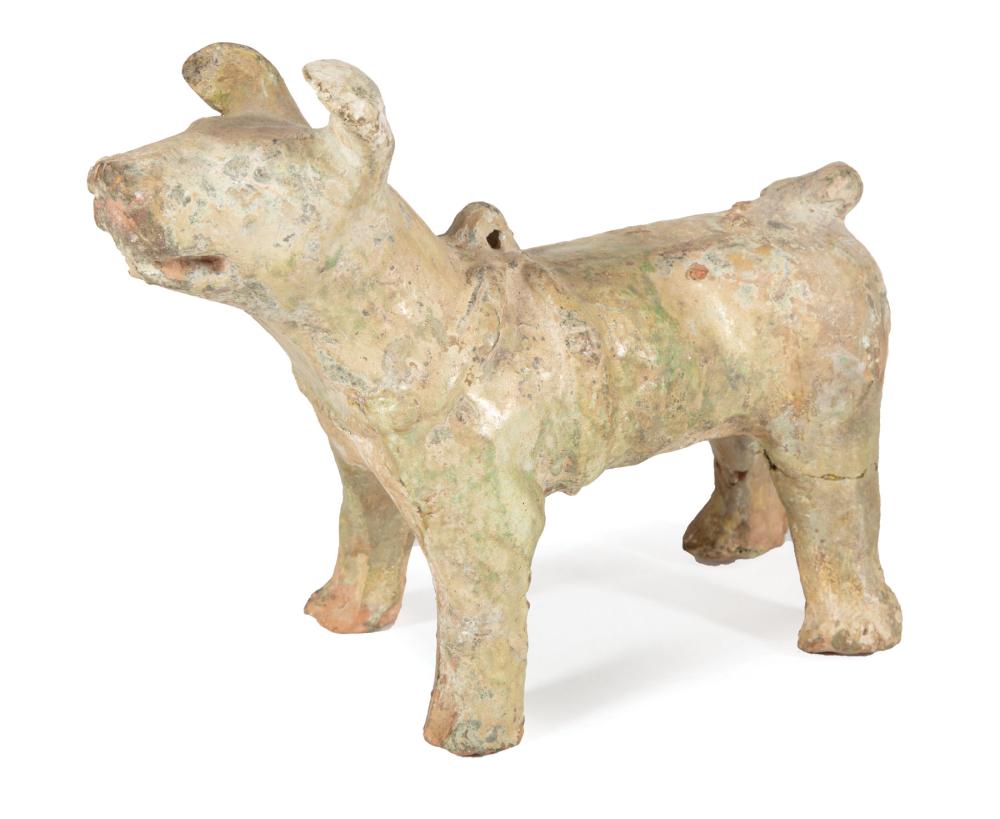 CHINESE GLAZED POTTERY DOGChinese