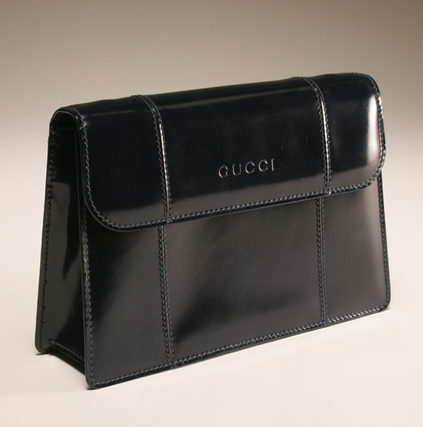 Vintage Gucci midnight blue leather