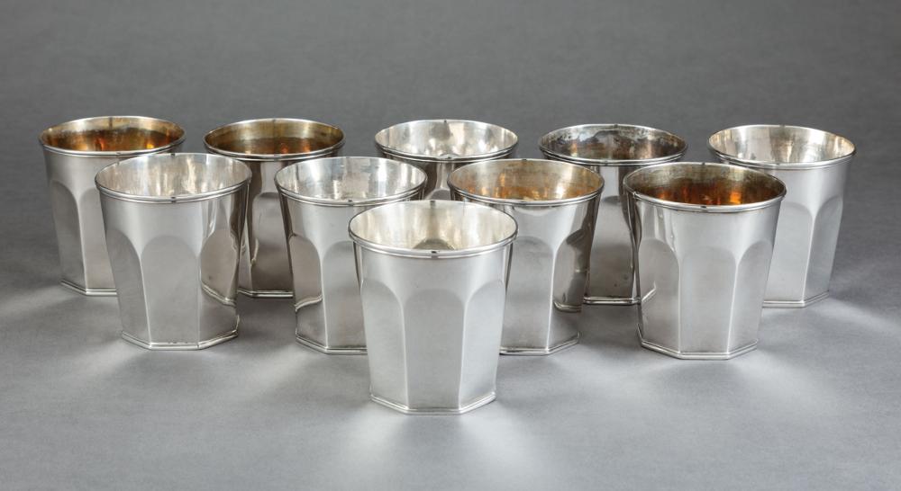 WILLIAM ADAMS COIN SILVER JULEP CUPSTen