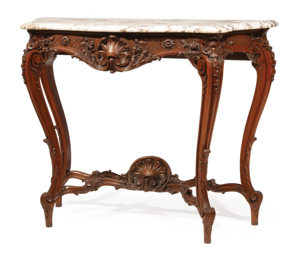 LOUIS XV-STYLE CARVED MAHOGANY