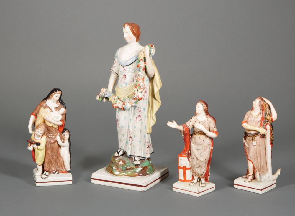 GROUP OF FOUR ANTIQUE STAFFORDSHIRE