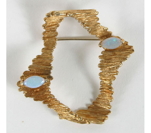 Gold 14K Mid Century Modern pin brooch 4f5fd