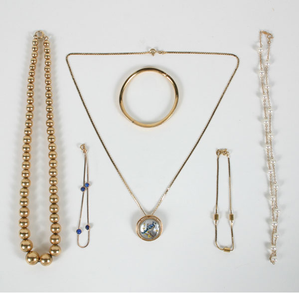 Gold jewelry assortment of 6 pieces 4f604