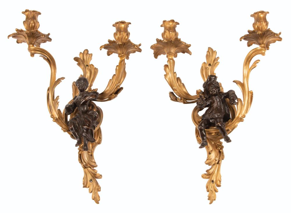 GILT AND PATINATED BRONZE FIGURAL
