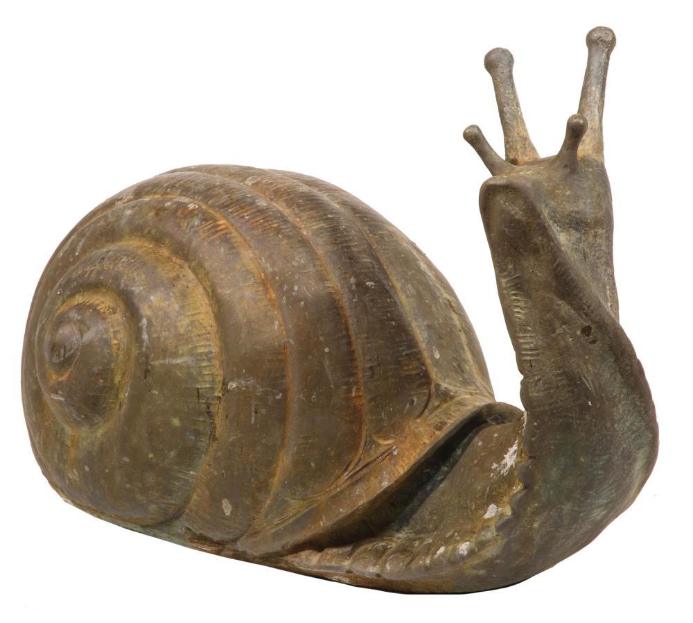 ITALIAN BRONZE SNAIL-FORM GARDEN