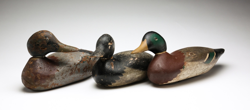 THREE AMERICAN DUCK DECOYS. First