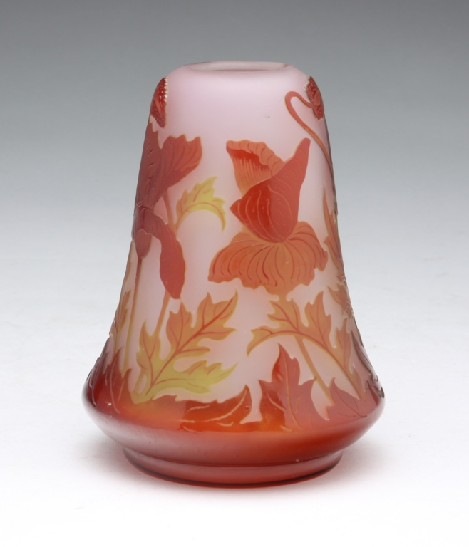 D ARGENTAL CAMEO GLASS VASE American  319cae