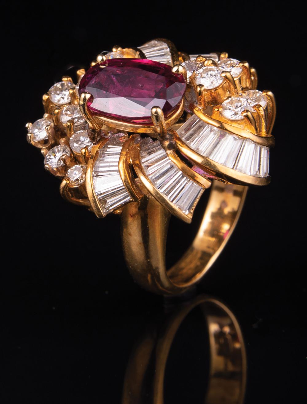 18 KT YELLOW GOLD RUBY AND DIAMOND 319cb9