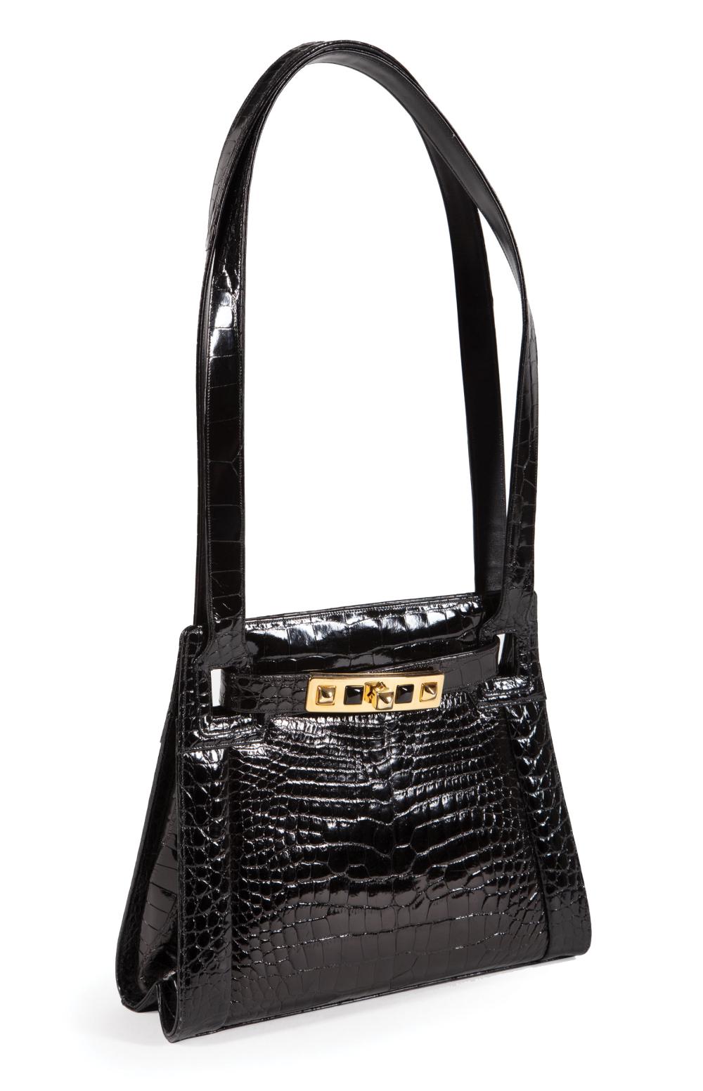 JUDITH LEIBER BLACK ALLIGATOR HANDBAGJudith 319ce1