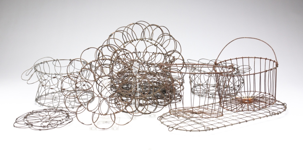 GROUP OF WIRE EGG BASKETS. American,