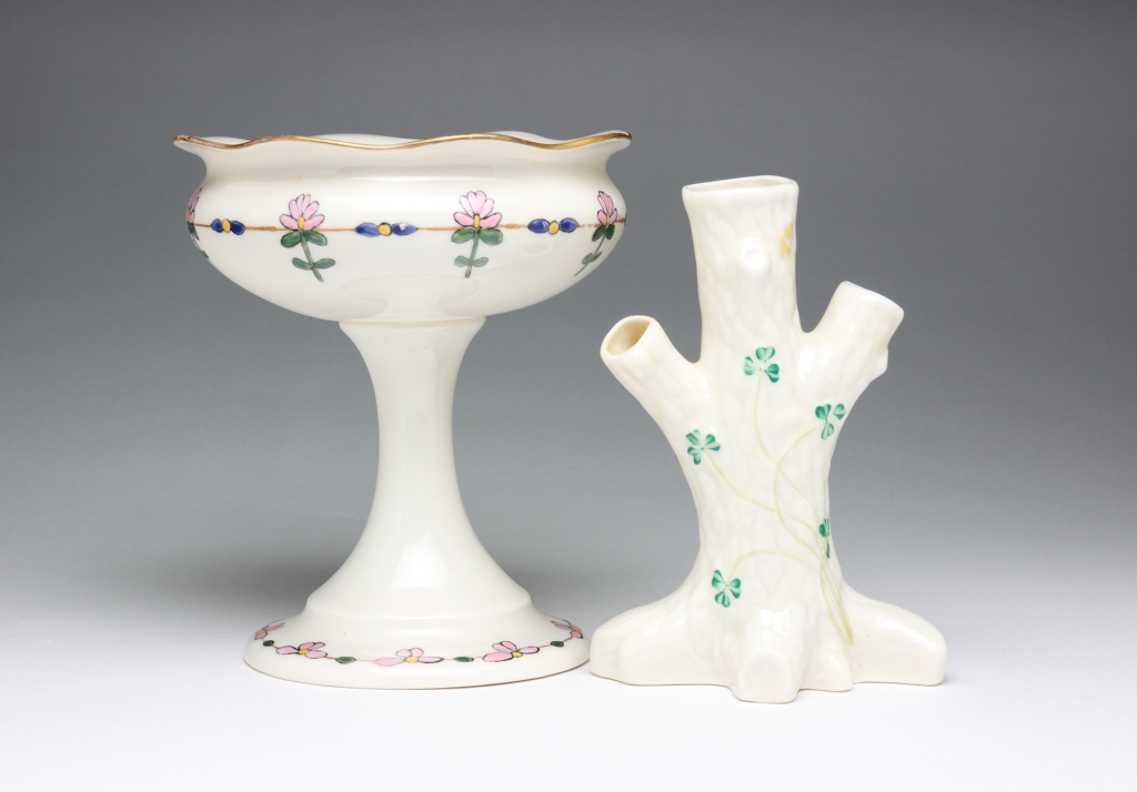 TWO PIECES OF BELEEK PORCELAIN. Ireland