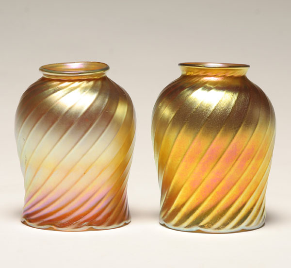 Pair of contemporary gold iridescent 4f628