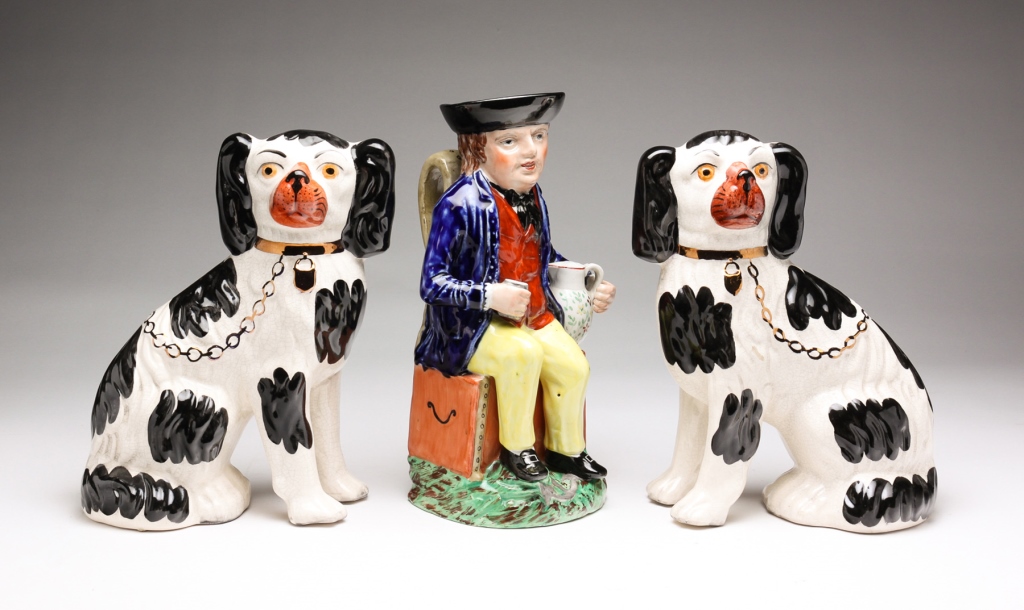 THREE ENGLISH STAFFORDSHIRE PIECES.