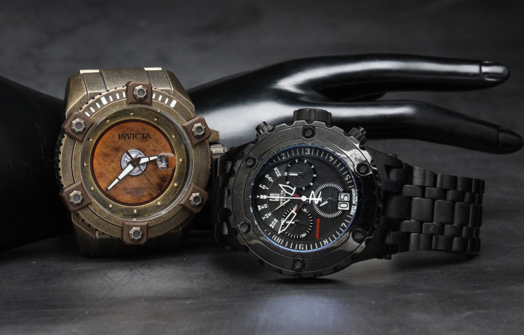 TWO INVICTA MENS WATCHES - ONE CHRONOGRAPH.