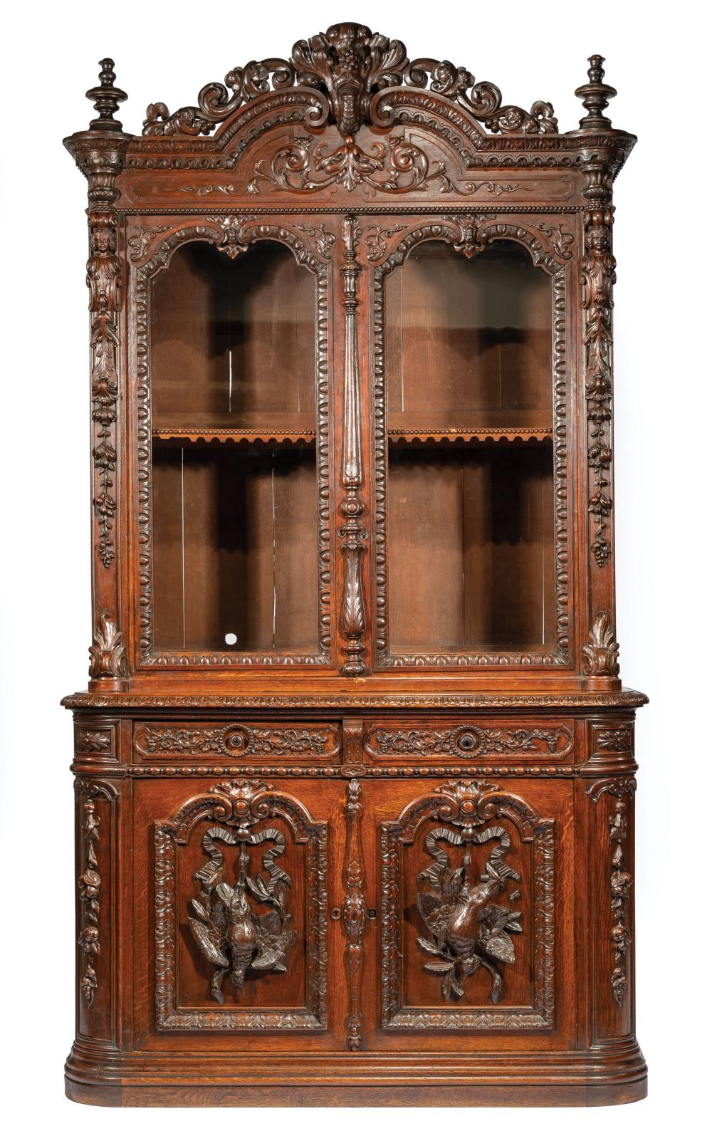 CARVED OAK CABINET ATTR ROUXAmerican 319e92