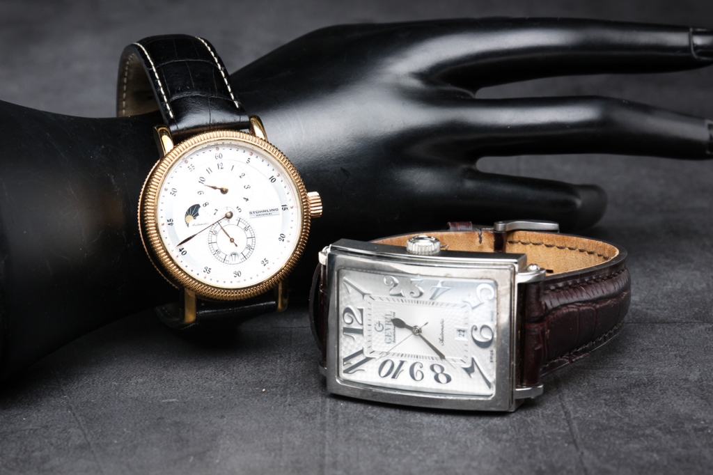 MENS GEVRIL AND STUHRLING WRISTWATCHES.