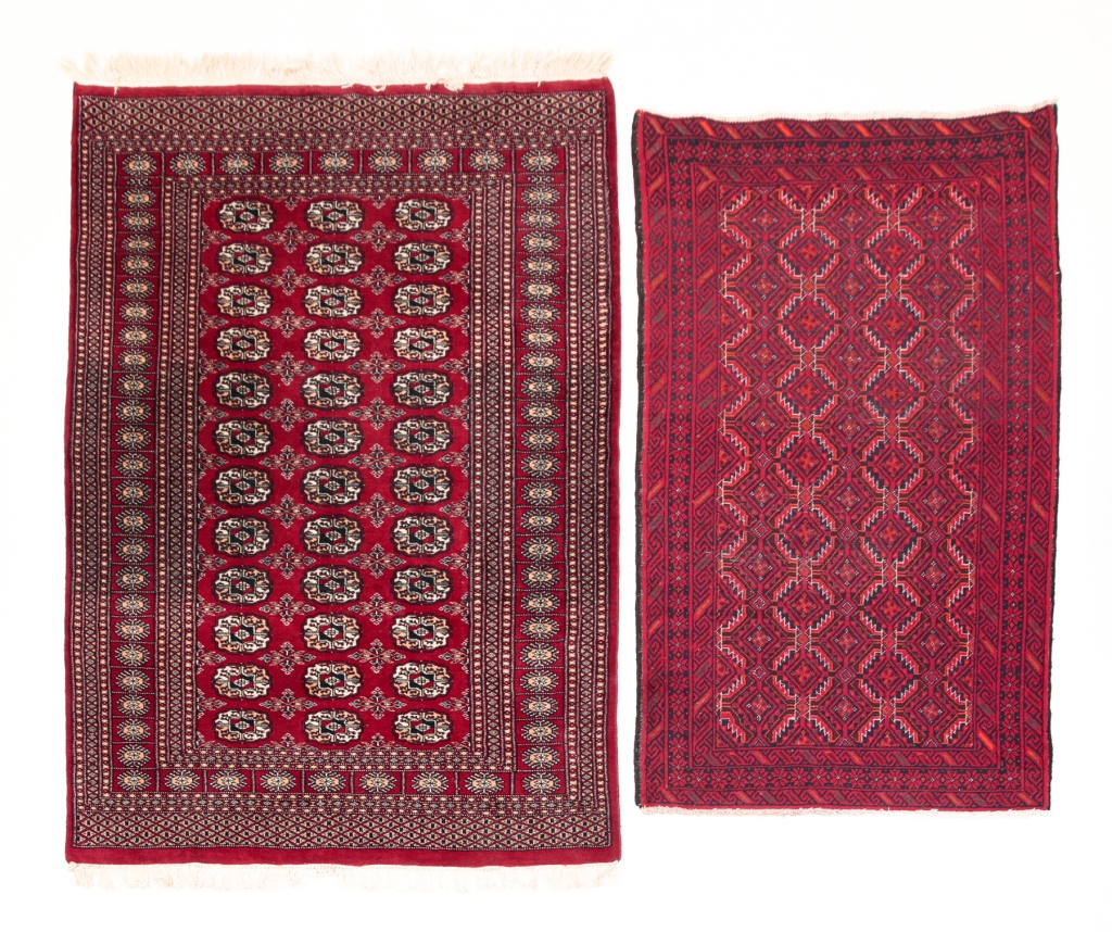 TWO ORIENTAL AREA  RUGS. 20th century.