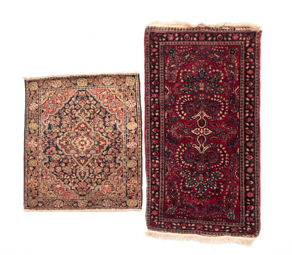 TWO ORIENTAL RUGS Mid 20th century  319ee7