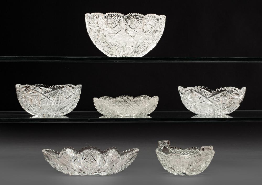 COLLECTION OF SIX CUT GLASS BOWLSCollection 319f0e