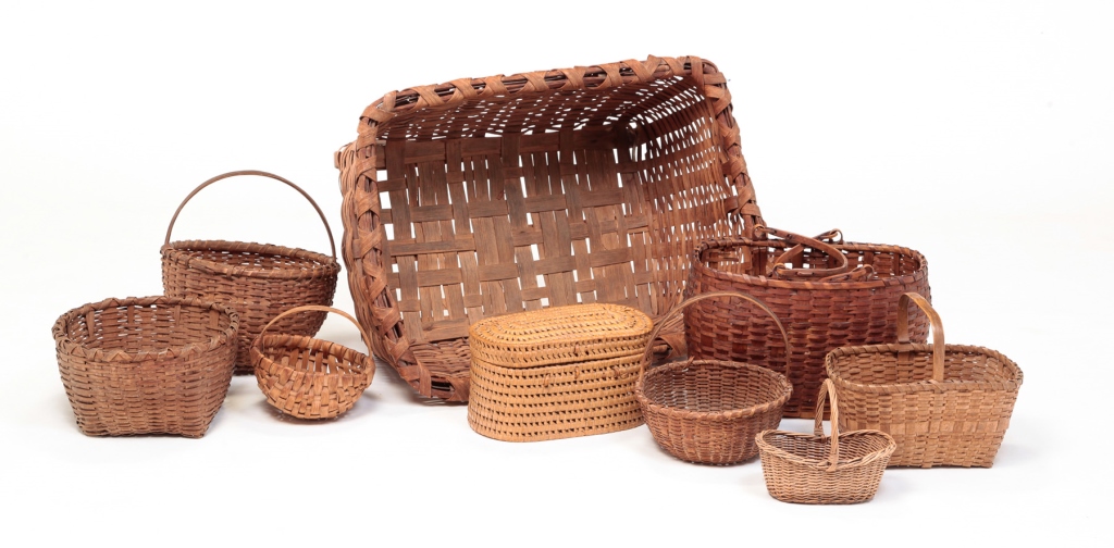 NINE AMERICAN BASKETS. Late 19th and