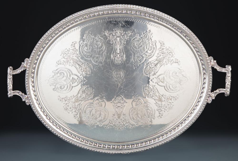 MAPPIN WEBB SILVERPLATE TEA TRAYVictorian 31a079