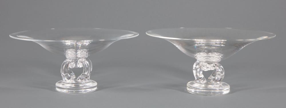 PAIR OF STEUBEN GLASS "PEDESTAL"