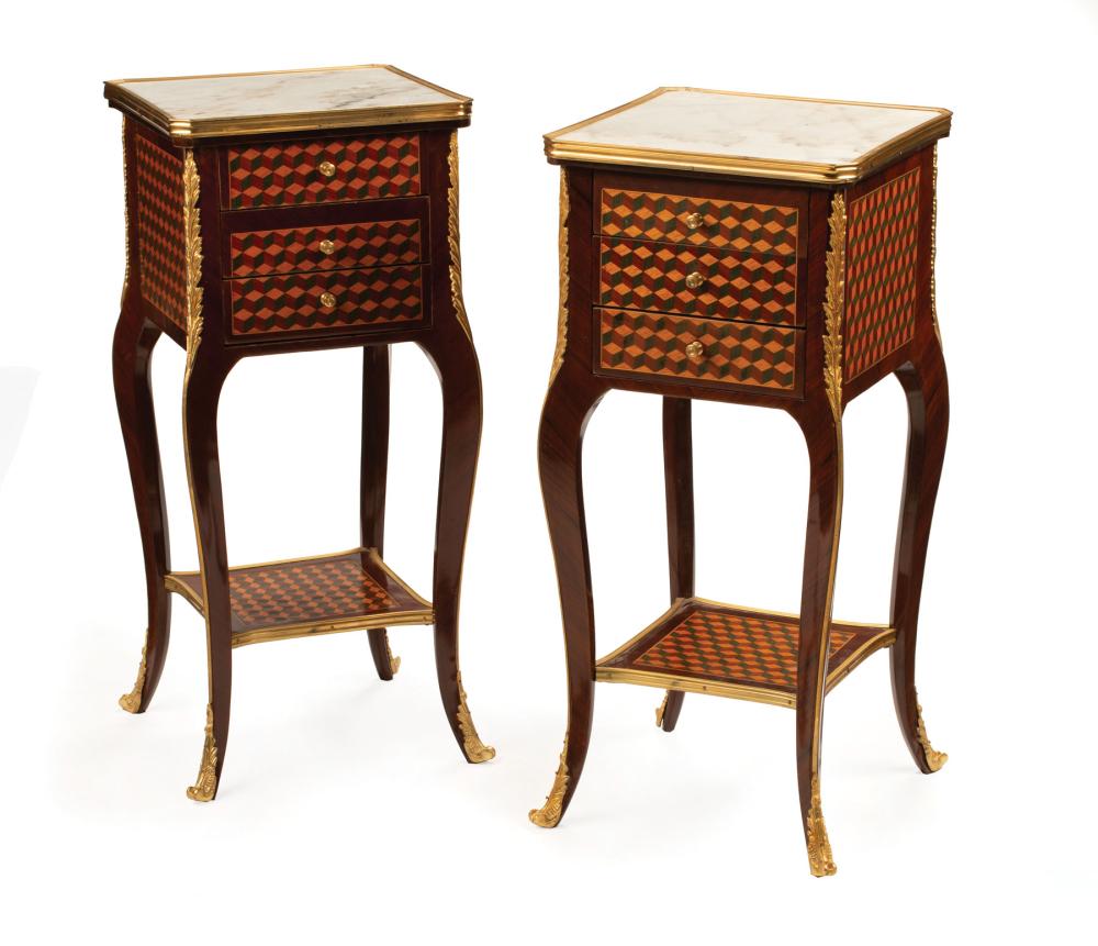 PAIR OF LOUIS XV-STYLE PARQUETRY