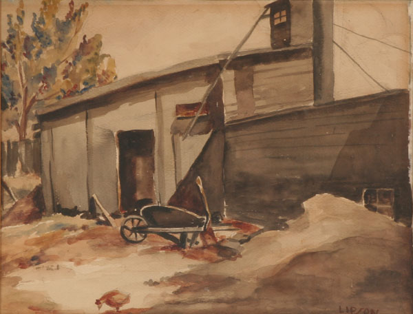 Watercolor depicting a rustic Indiana