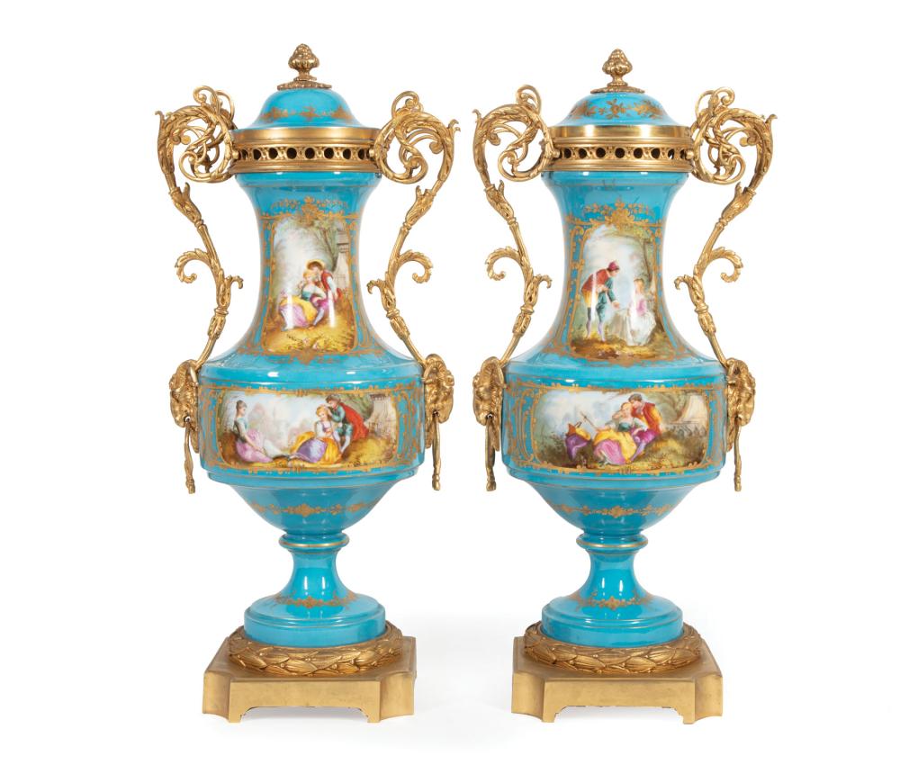 GILT BRONZE-MOUNTED SEVRES-STYLE