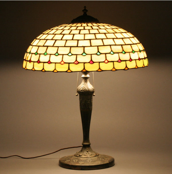 Chicago mosaic style vintage table lamp;