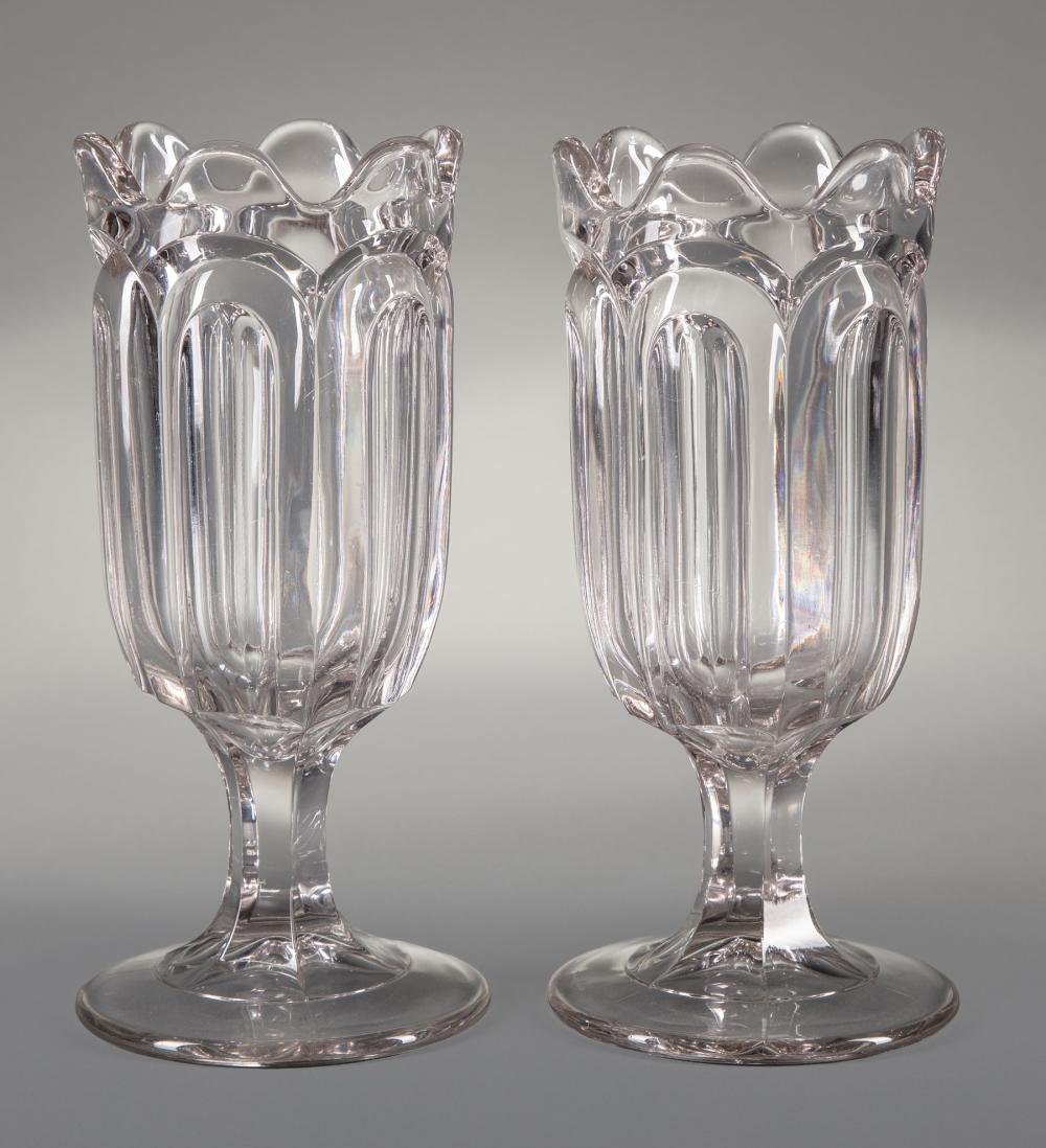 PAIR OF AMERICAN MOLDED GLASS CELERY 31a1c2