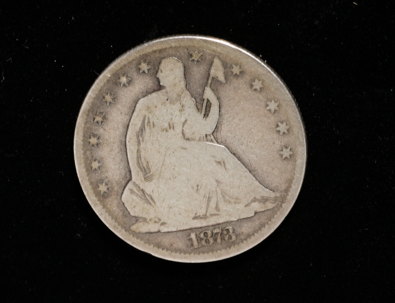 1873 CC SEATED LIBERTY SILVER HALF 31a1d3