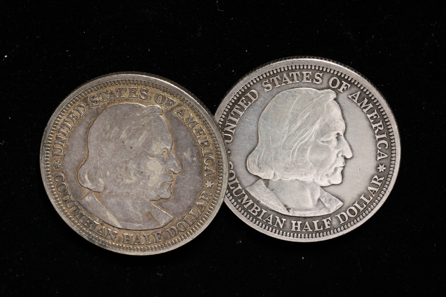 TWO 1893 COLUMBIAN EXPOSITION SILVER